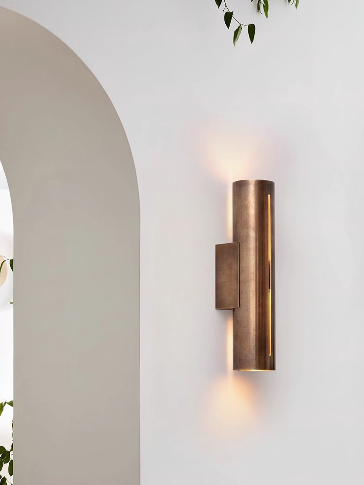 Avsilara Modern Minimalist Cylinder Brass Wall Light - Letslighting
