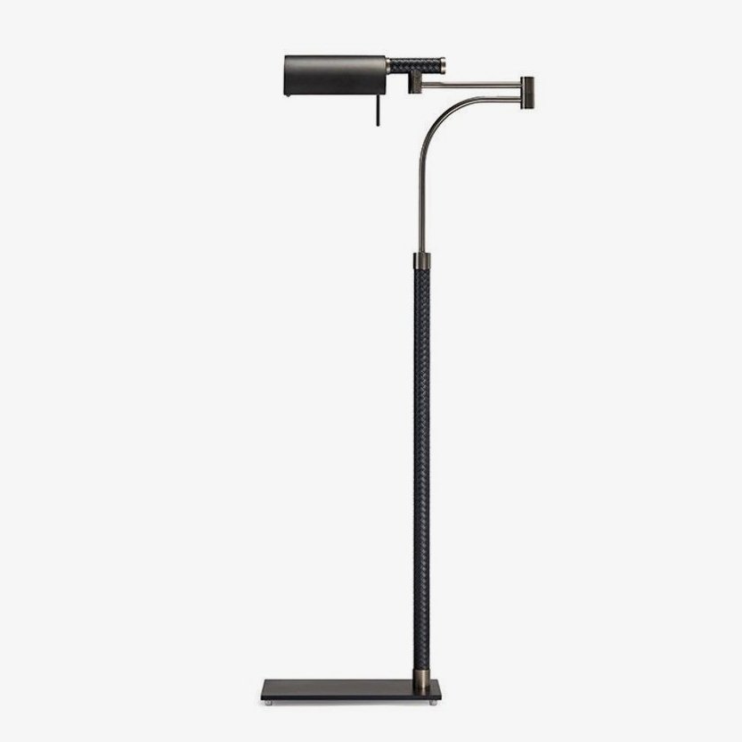 Flexe Black Leather Floor Lamp - Letslighting
