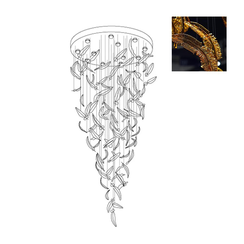 Aetherial Glass Leaf Chandelier - Letslighting