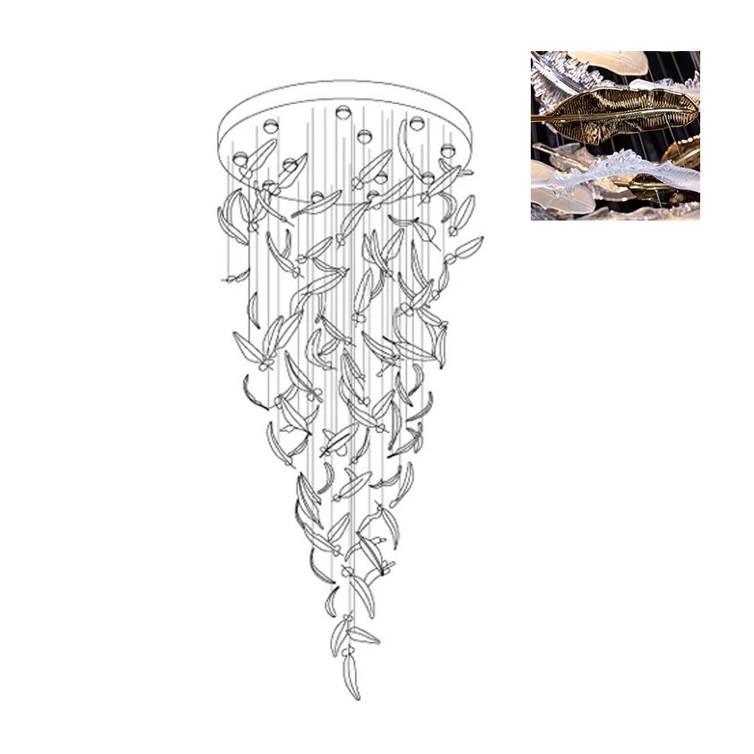 Aetherial Glass Leaf Chandelier - Letslighting