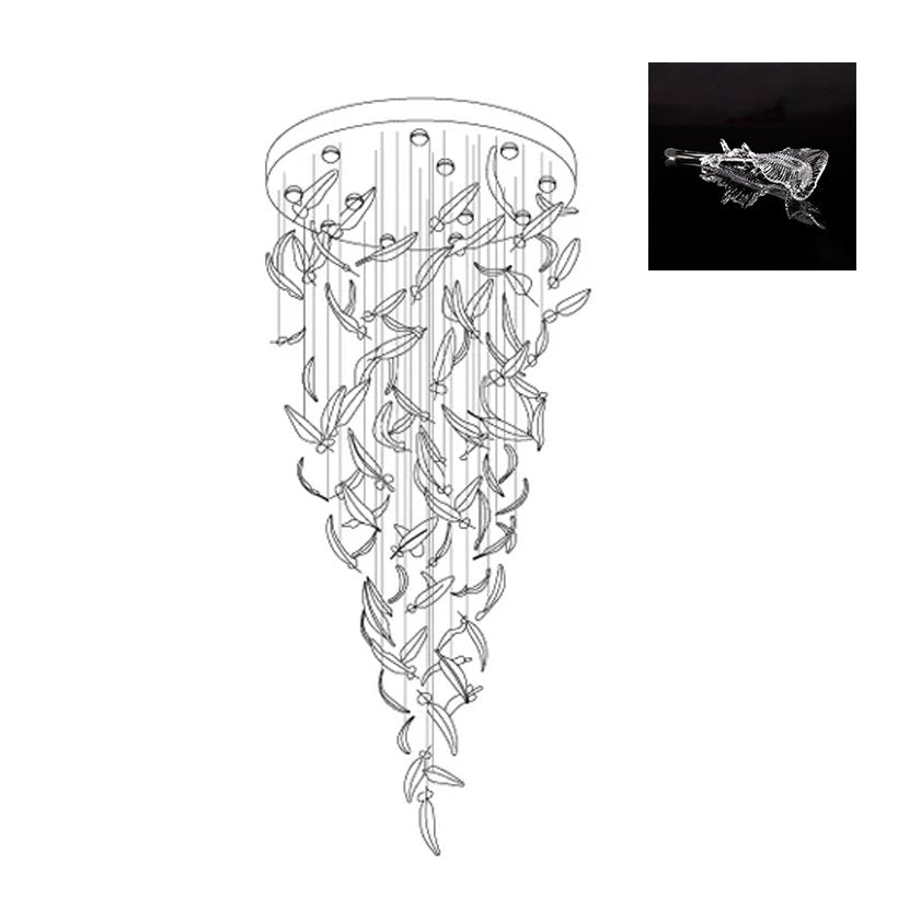 Aetherial Glass Leaf Chandelier - Letslighting