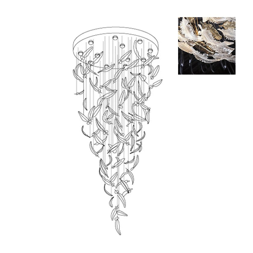 Aetherial Glass Leaf Chandelier - Letslighting