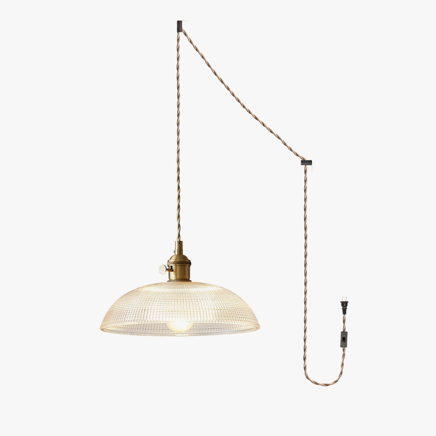 Calyra Brass & Glass Pendant Light - Letslighting