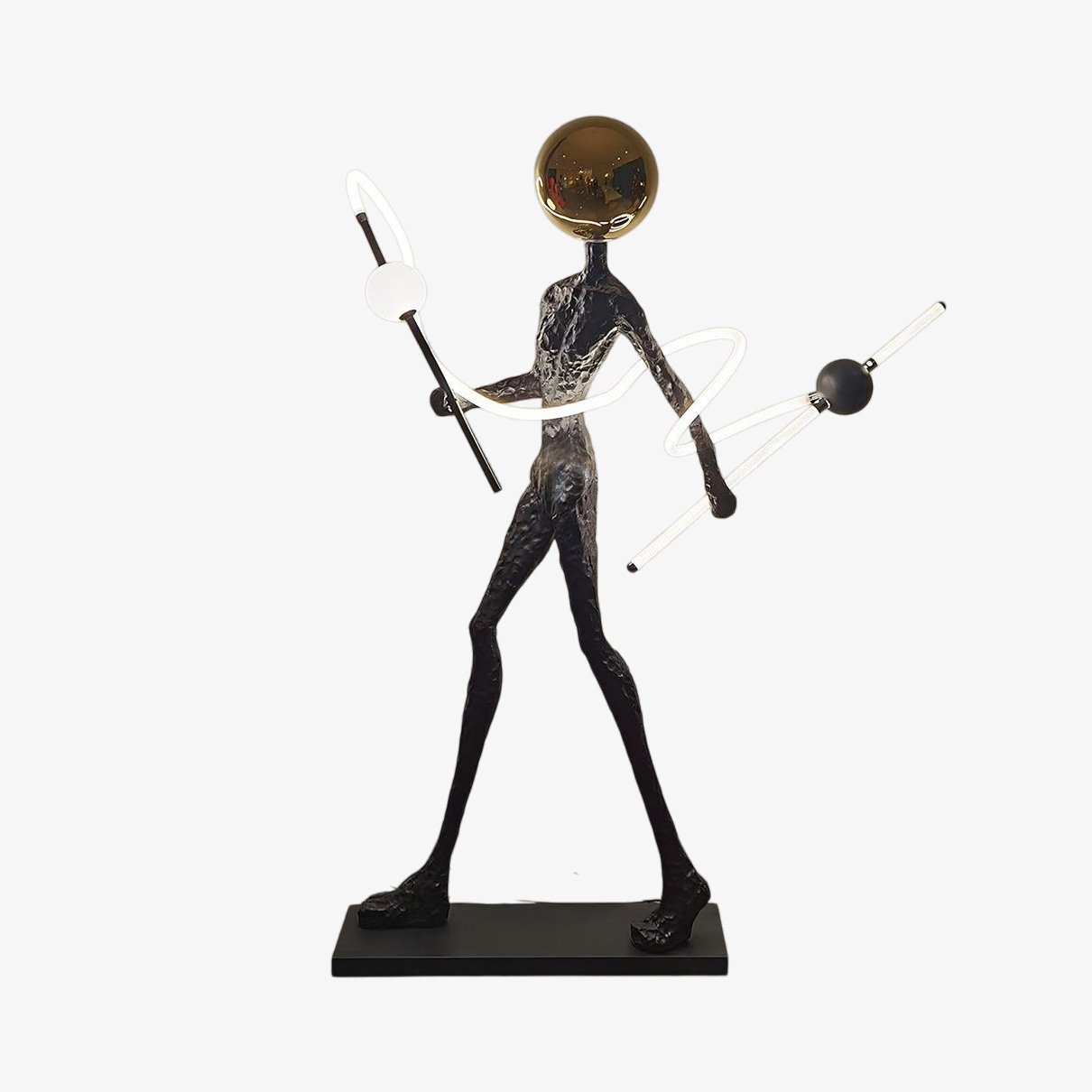 Nycaran Sculptural Black Floor Lamp - Letslighting