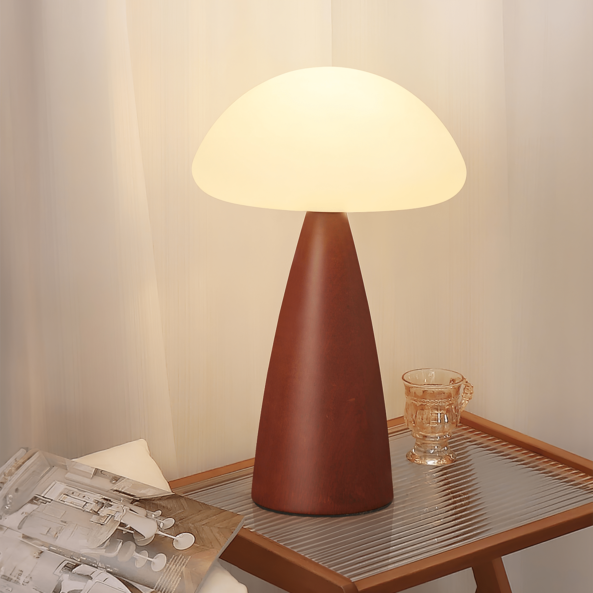 Funge Wood Contemporary Table Lamp - Letslighting