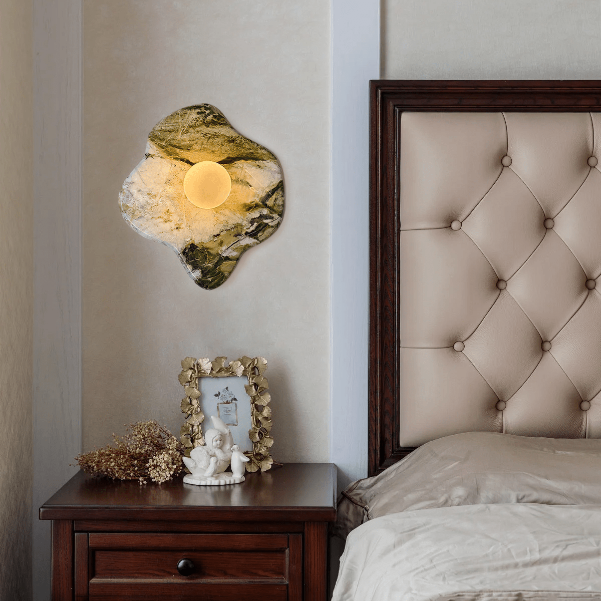 Avi Green Marble Organic Wall Lamp - Letslighting