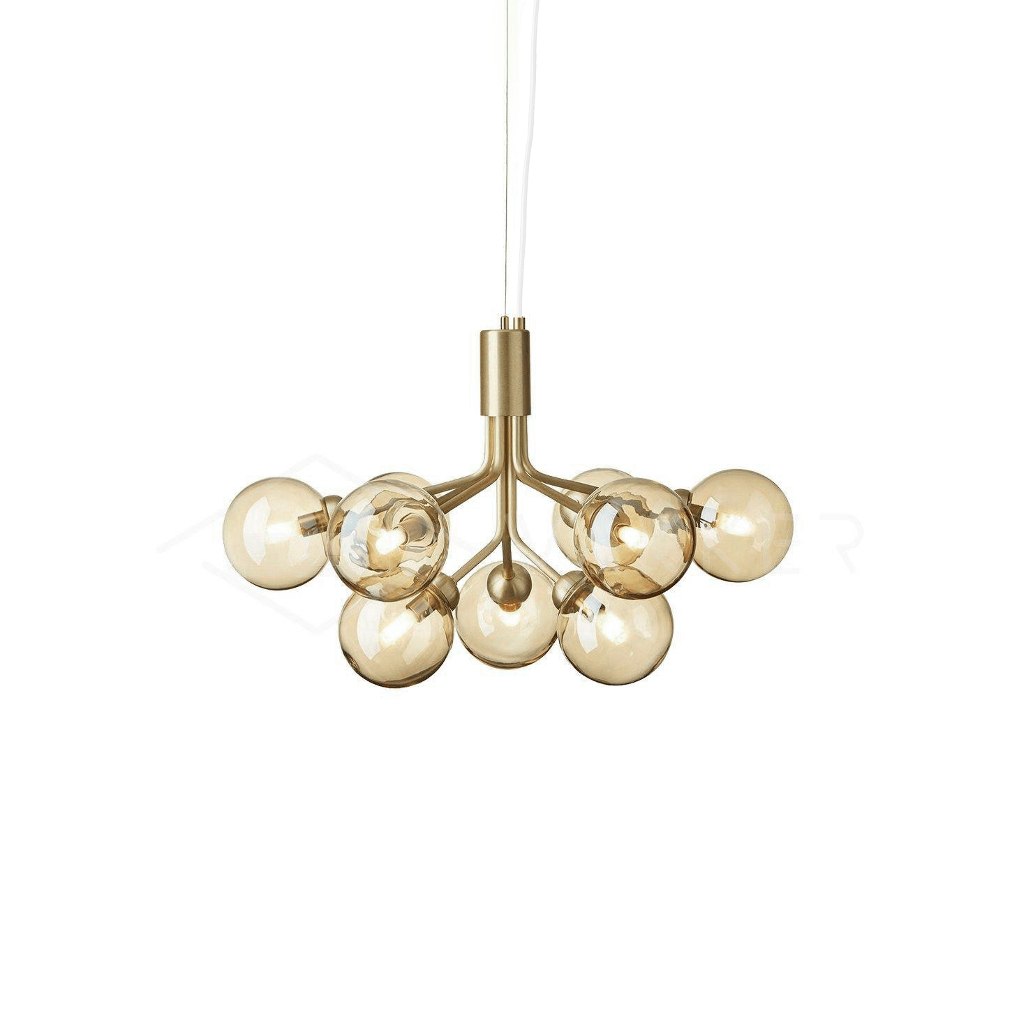 Lustra Pendant Lamp Glass Globe Cluster Brass - Letslighting