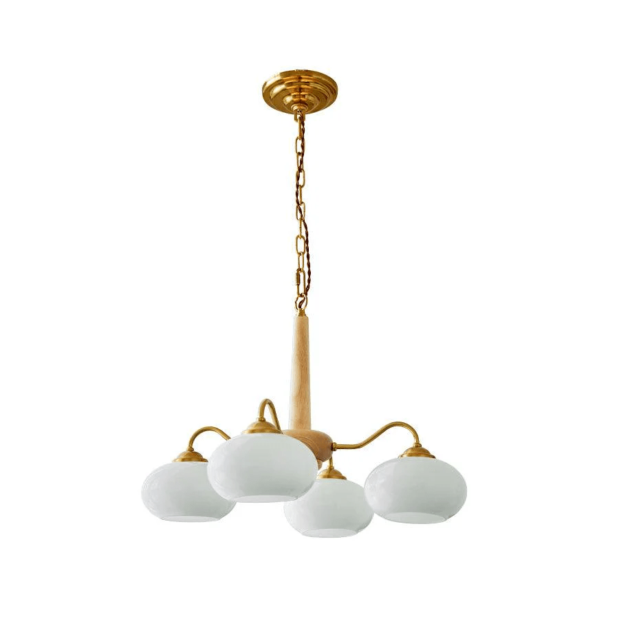 Lustra Pendant Lamp Persimmon Brass Glass Elegant - Letslighting