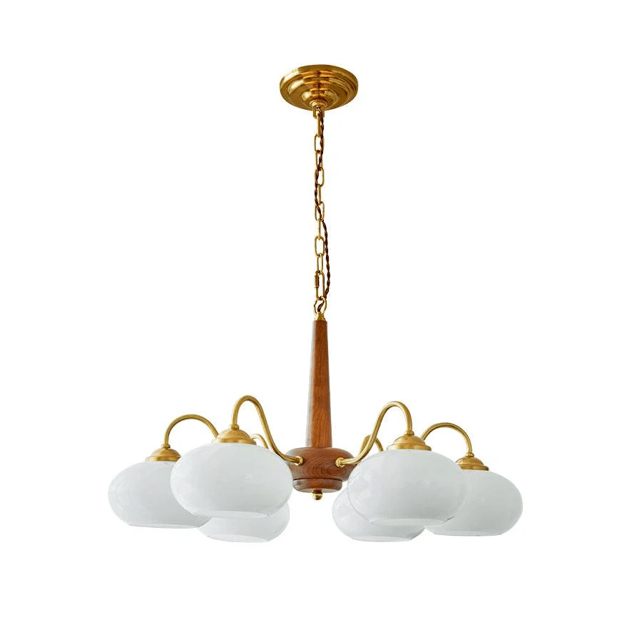 Lustra Pendant Lamp Persimmon Brass Glass Elegant - Letslighting