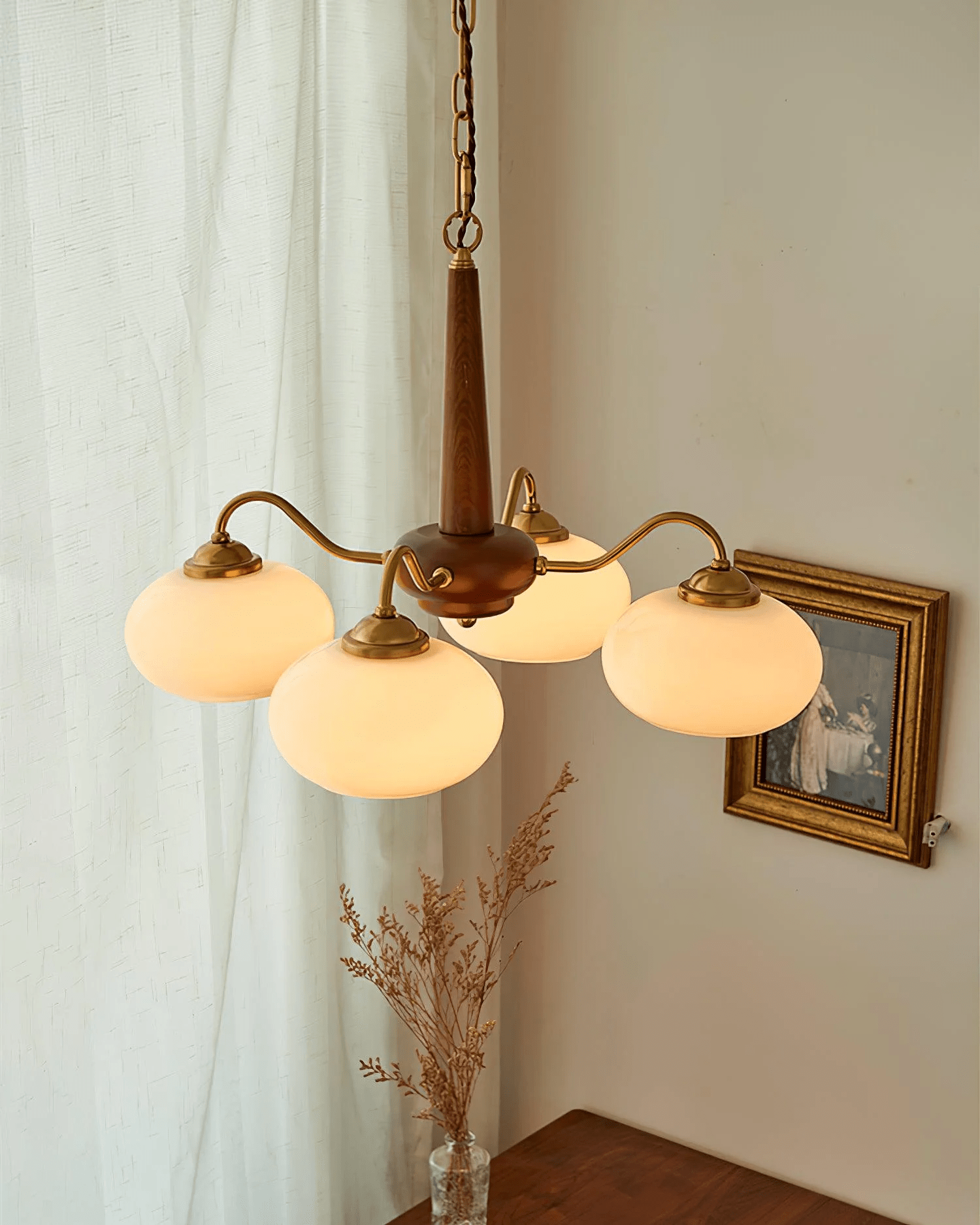 Lustra Pendant Lamp Persimmon Brass Glass Elegant - Letslighting