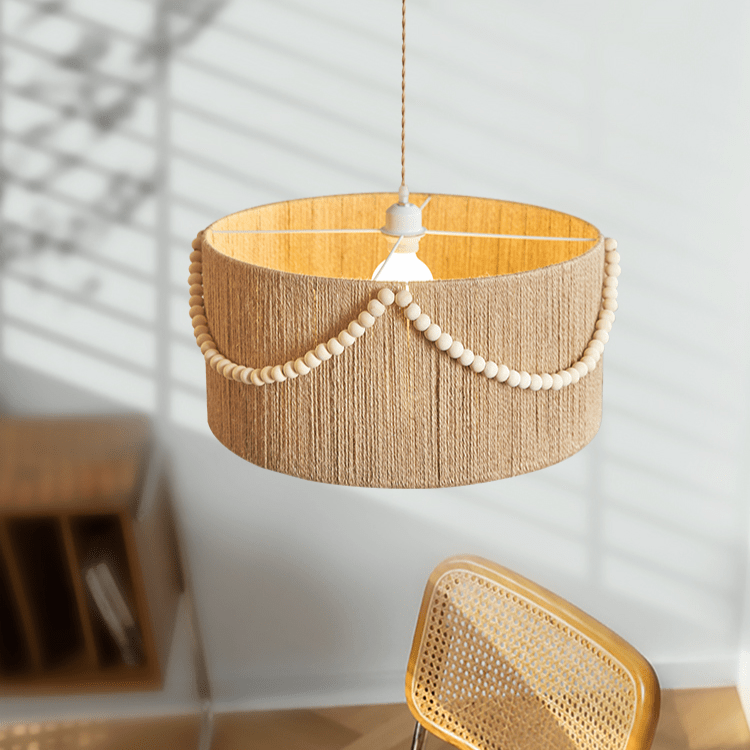 Ershaa Elegance Natural Beaded Boho Pendant Lamp - Letslighting
