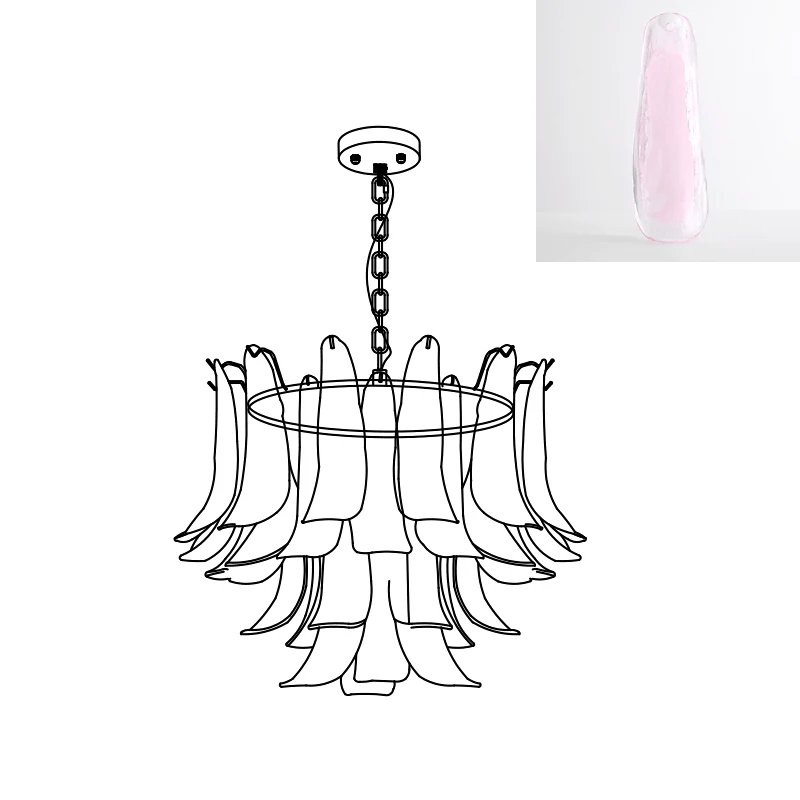 Aurora Chandelier Murano Glass Leaf Golden - Letslighting