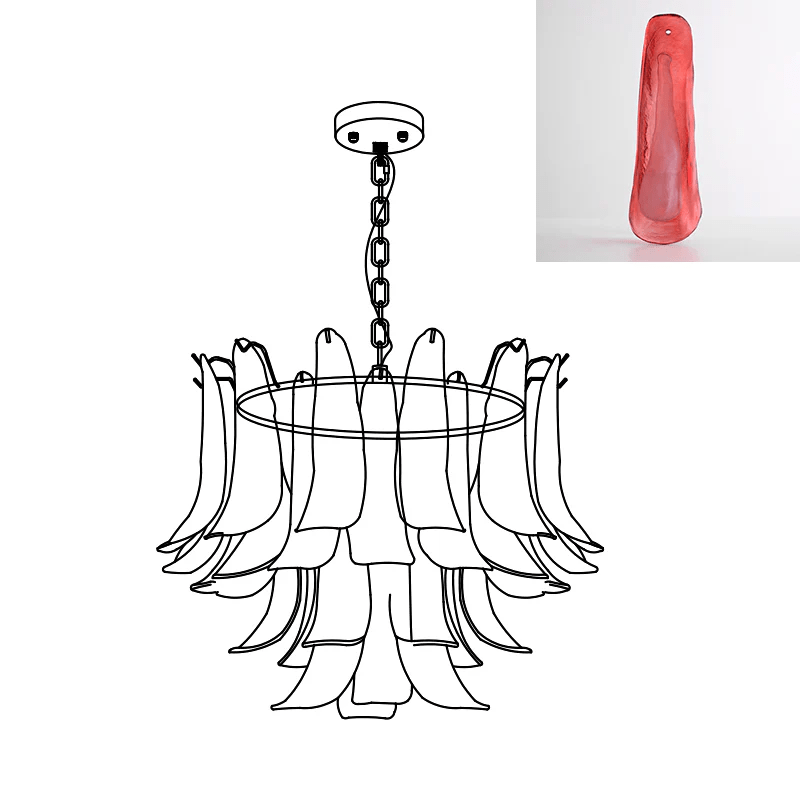 Aurora Chandelier Murano Glass Leaf Golden - Letslighting
