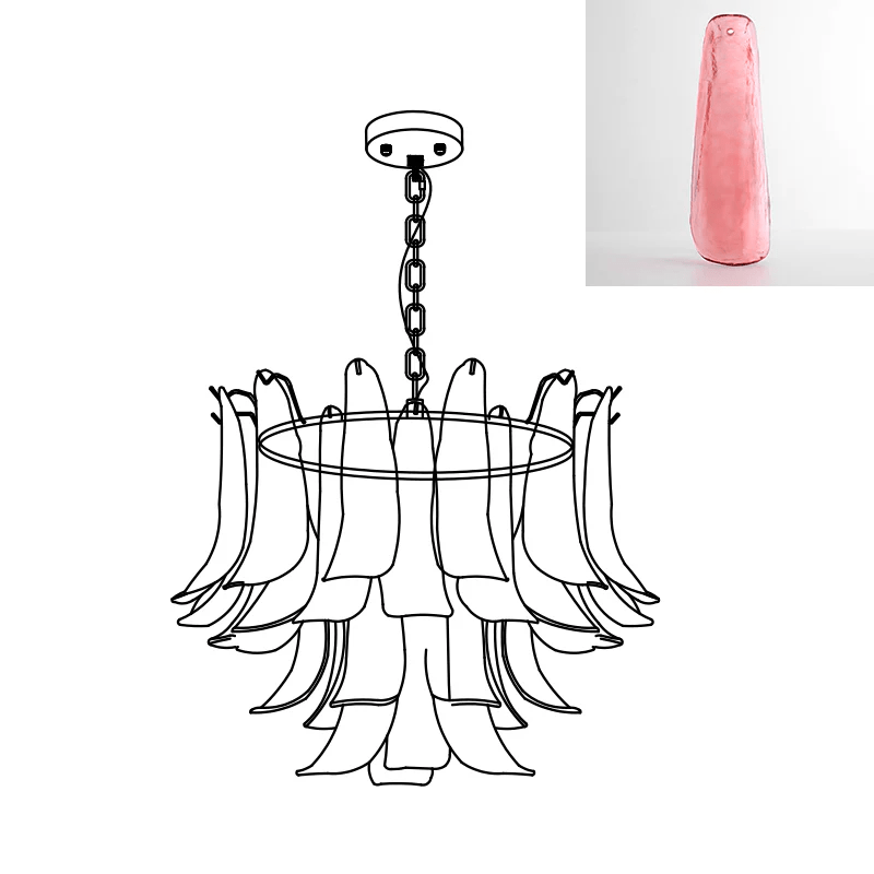 Aurora Chandelier Murano Glass Leaf Golden - Letslighting