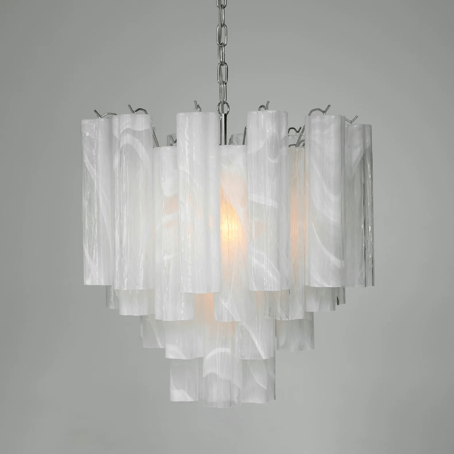 Aurora Chandelier Frosted Glass Tubes Layered Minimalist - Letslighting