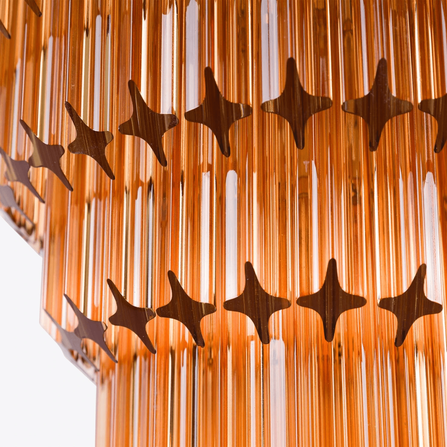 Aurora Chandelier Amber Diamond Glass Layered Retro - Letslighting