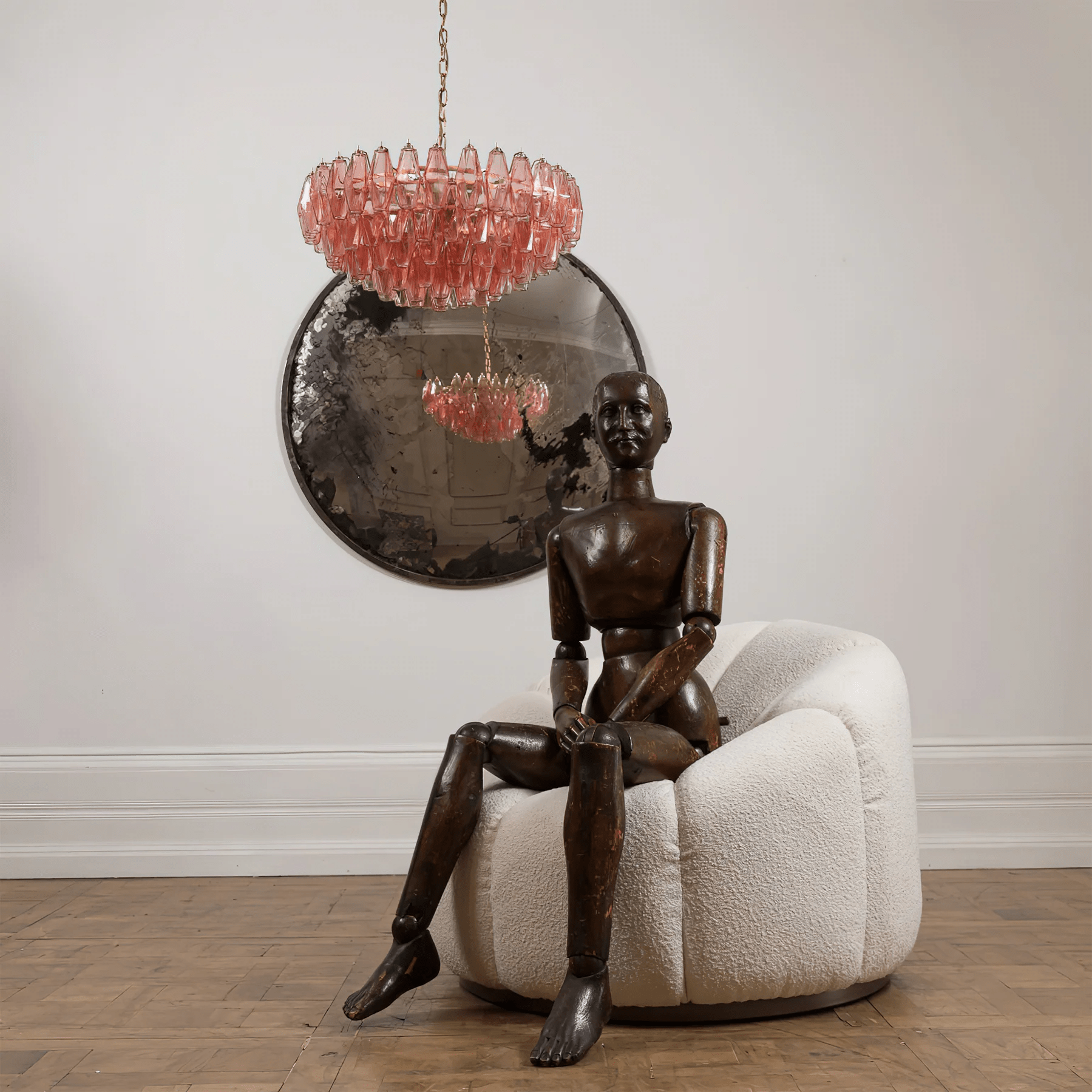 Aurora Chandelier Pink Polygon Glass Tiered Modern Artistic - Letslighting