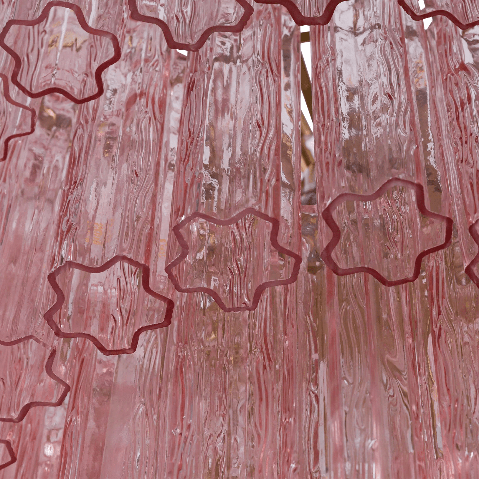 Aurora Chandelier Pink Prism Glass Layered Elegant - Letslighting