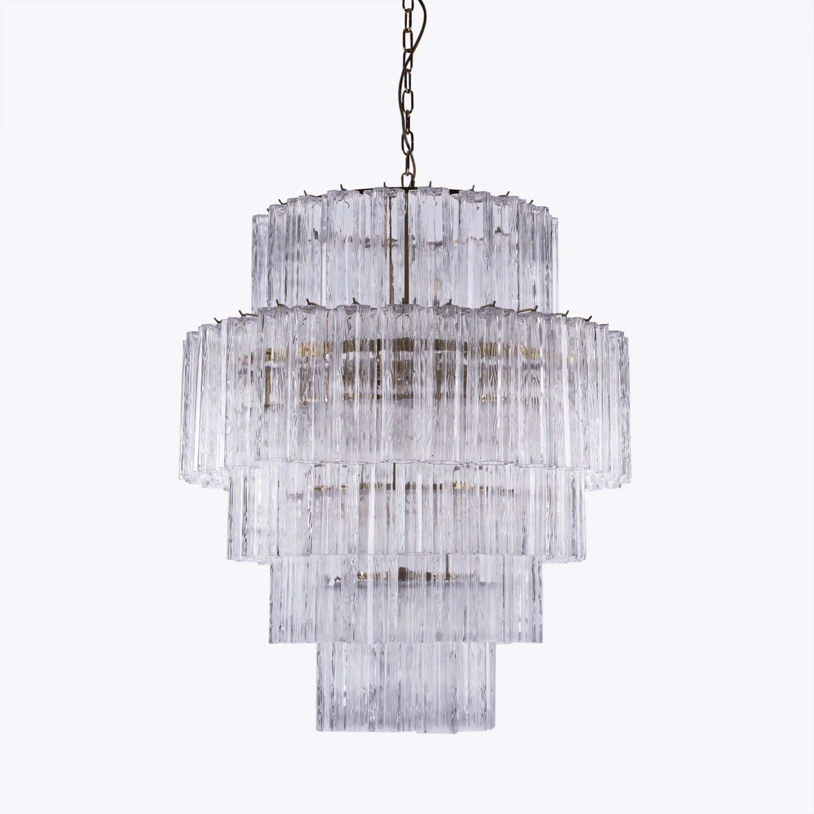 Aurora Chandelier Pink Prism Glass Layered Elegant - Letslighting