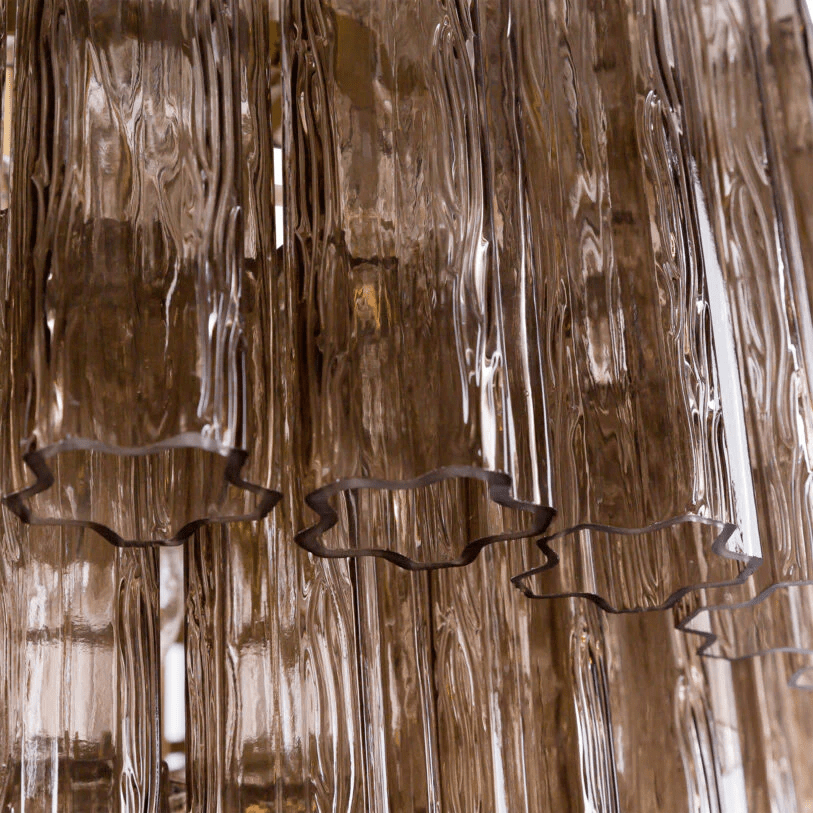 Aurora Chandelier Pink Prism Glass Layered Elegant - Letslighting