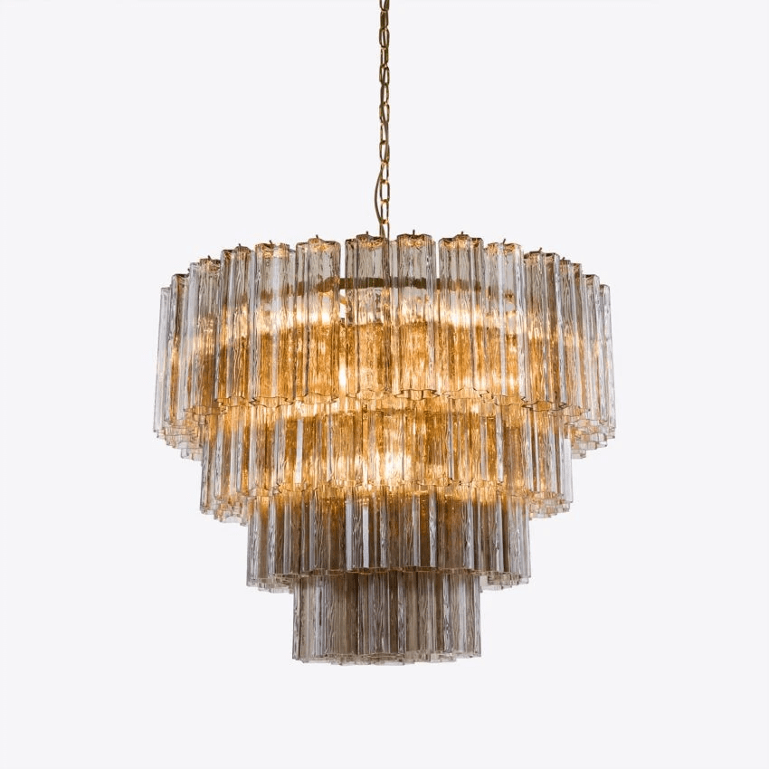 Aurora Chandelier Four Tier Fluted Glass - Letslighting