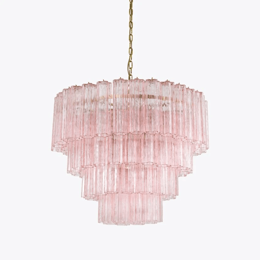 Aurora Chandelier Four Tier Fluted Glass - Letslighting
