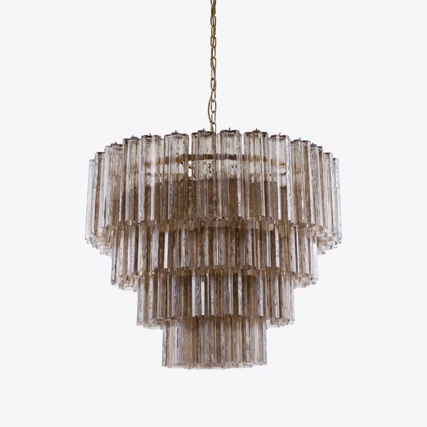 Aurora Chandelier Four Tier Fluted Glass - Letslighting