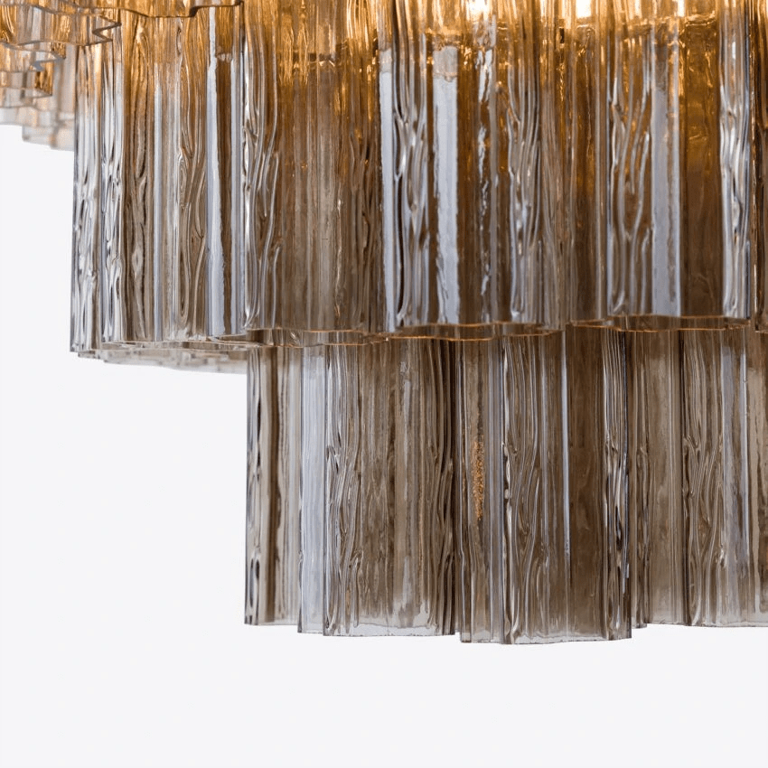 Aurora Chandelier Four Tier Fluted Glass - Letslighting