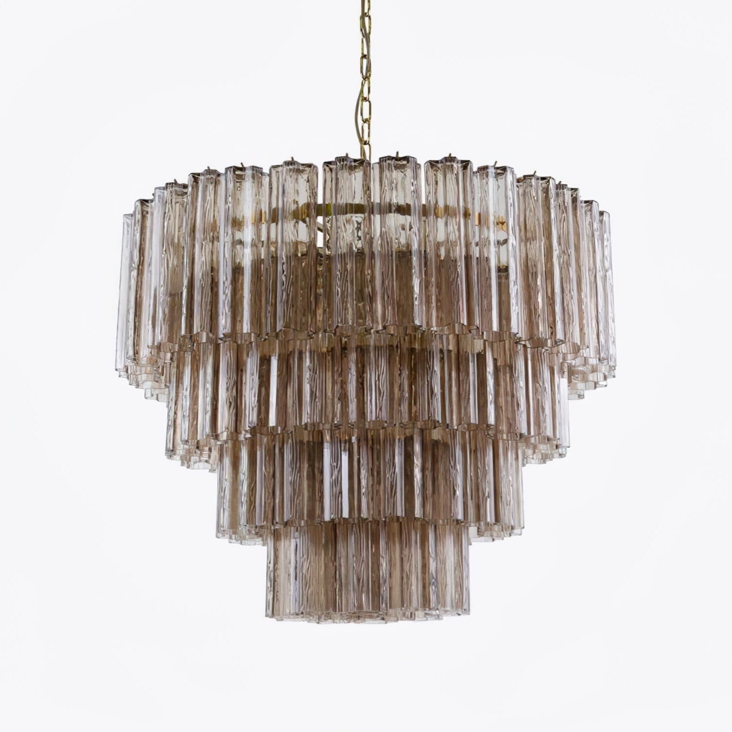 Aurora Chandelier Four Tier Fluted Glass - Letslighting