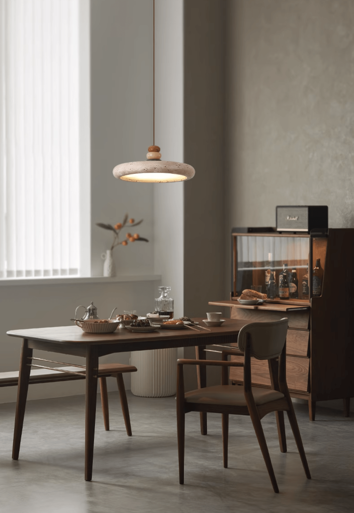 Cuvarora Disc Travertine Pendant Light - Letslighting