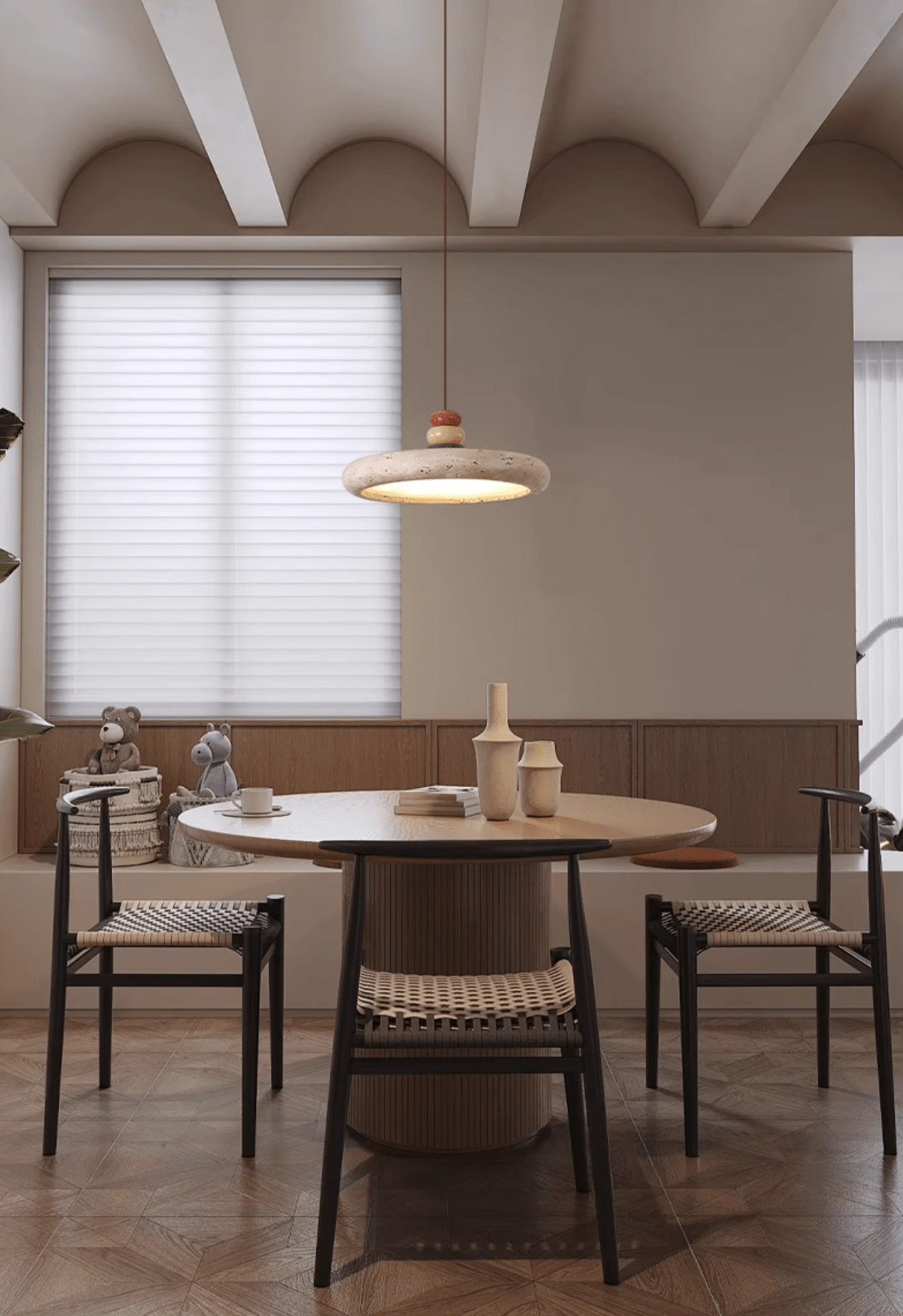 Cuvarora Disc Travertine Pendant Light - Letslighting