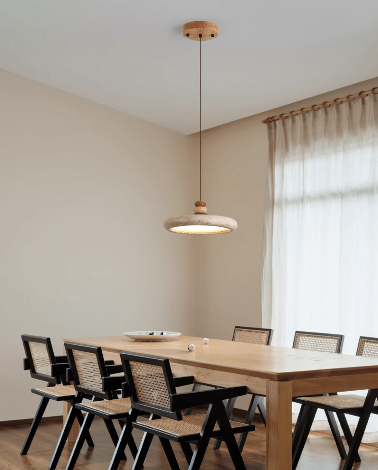 Cuvarora Disc Travertine Pendant Light - Letslighting