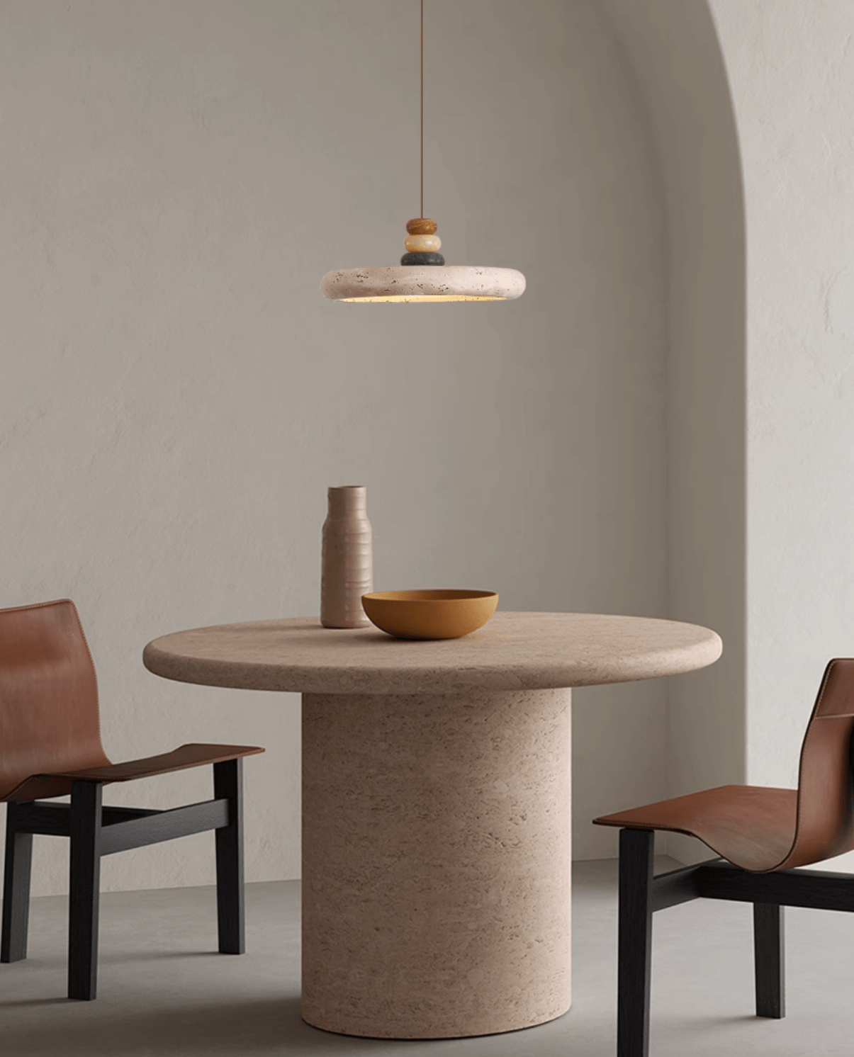 Cuvarora Disc Travertine Pendant Light - Letslighting