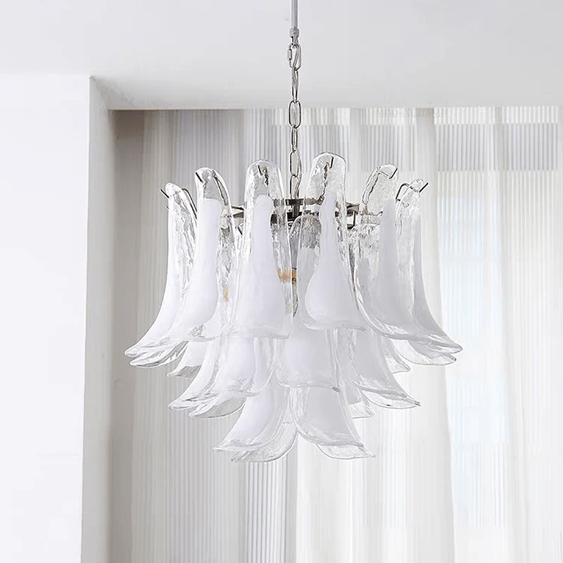 Aurora Chandelier Murano Glass Leaf Golden - Letslighting