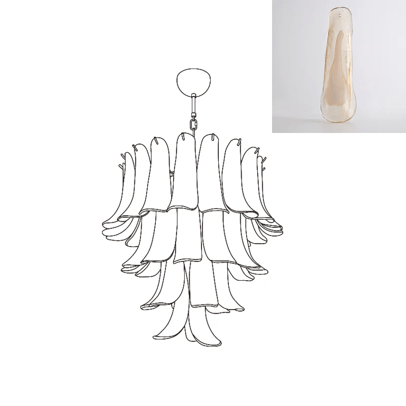 Aurora Chandelier Murano Glass Petals Vintage - Letslighting