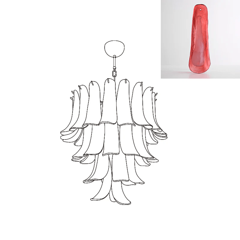 Aurora Chandelier Murano Glass Petals Vintage - Letslighting