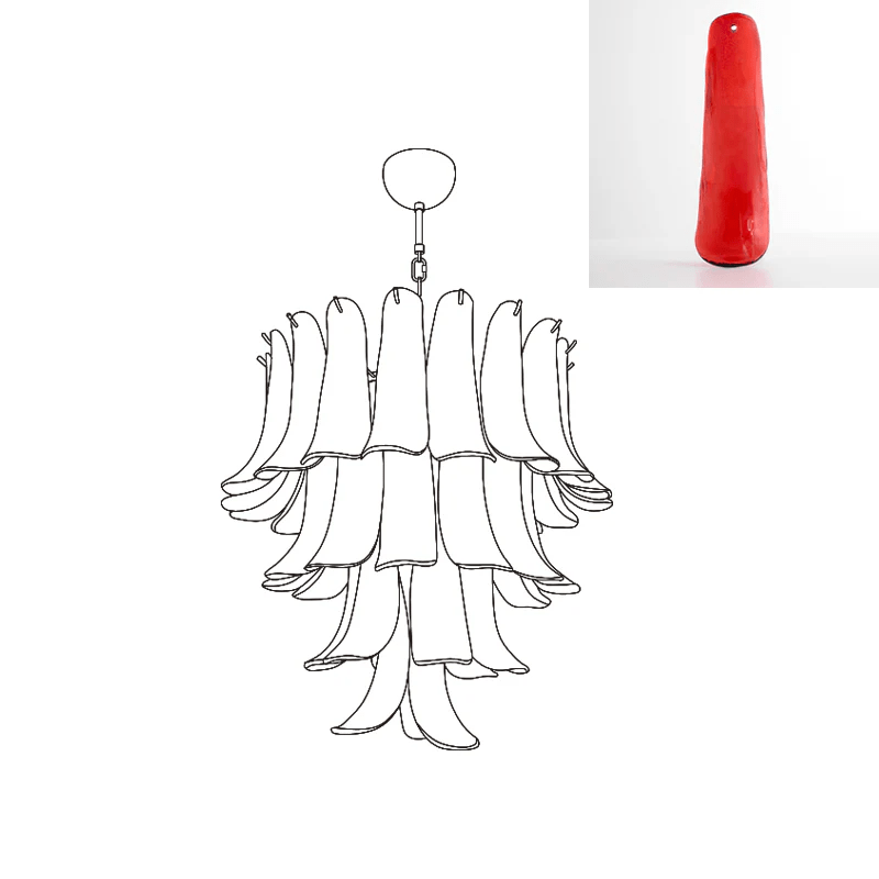 Aurora Chandelier Murano Glass Petals Vintage - Letslighting