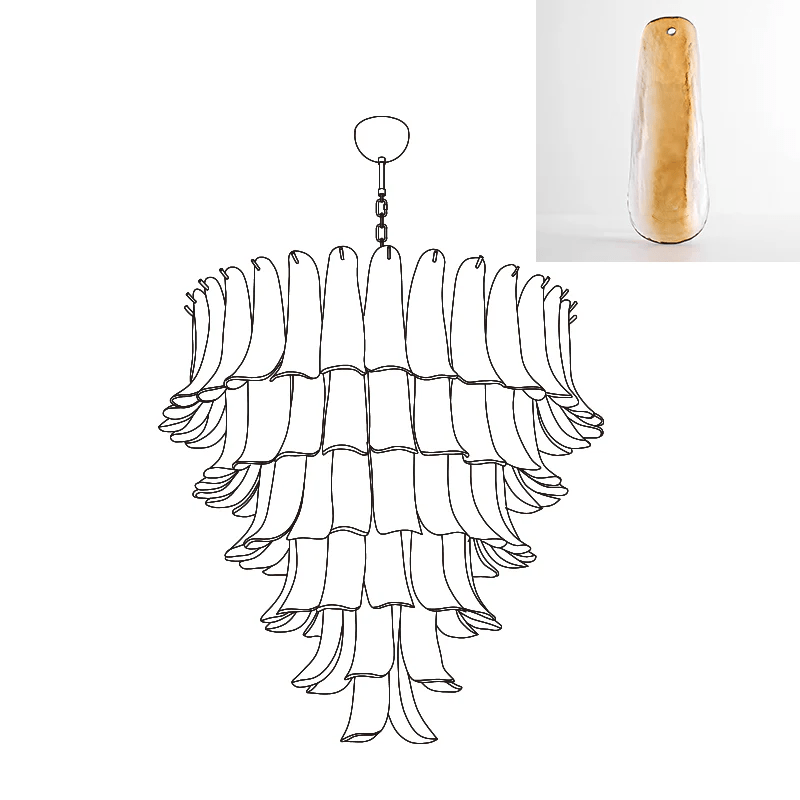 Aurora Chandelier Murano Glass Petals Vintage - Letslighting