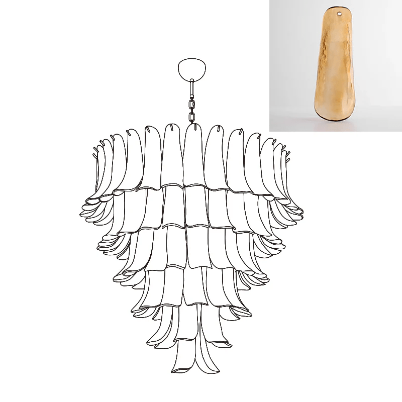 Aurora Chandelier Murano Glass Petals Vintage - Letslighting