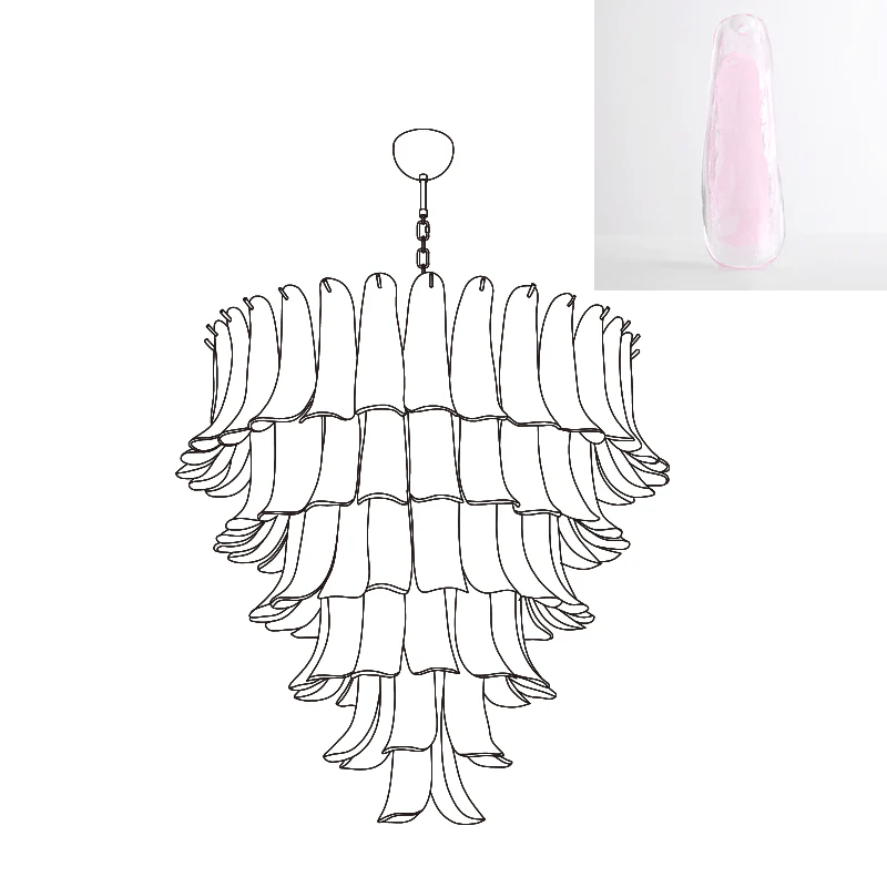 Aurora Chandelier Murano Glass Petals Vintage - Letslighting