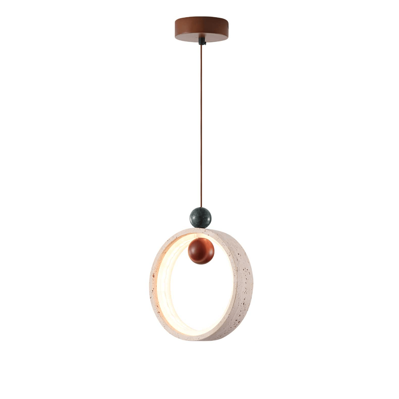 Vovinyra Circular Travertine Pendant Light - Letslighting