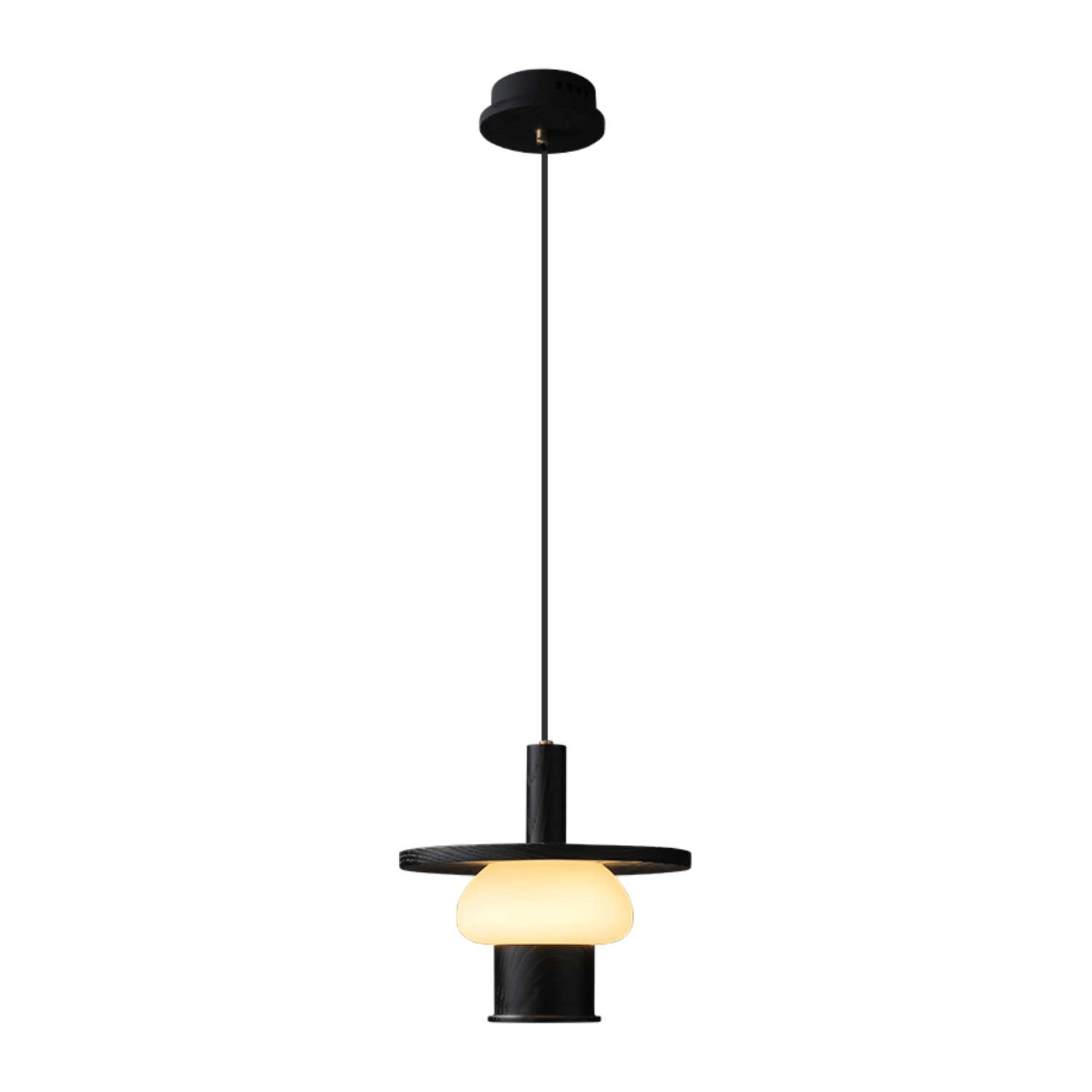 Zephaan Traditional Art Classic Glass Wood Pendant Light - Letslighting