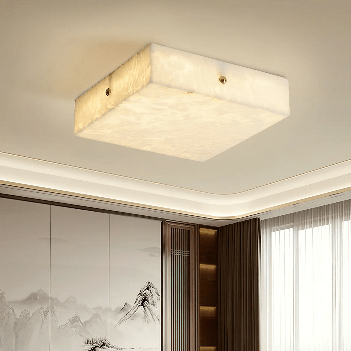 Vephaeth Minimalist Alabaster Ceiling Light - Letslighting