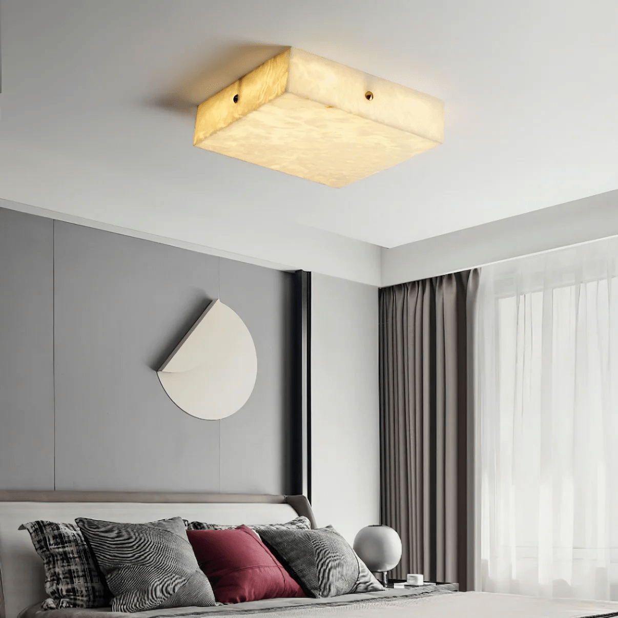 Vephaeth Minimalist Alabaster Ceiling Light - Letslighting