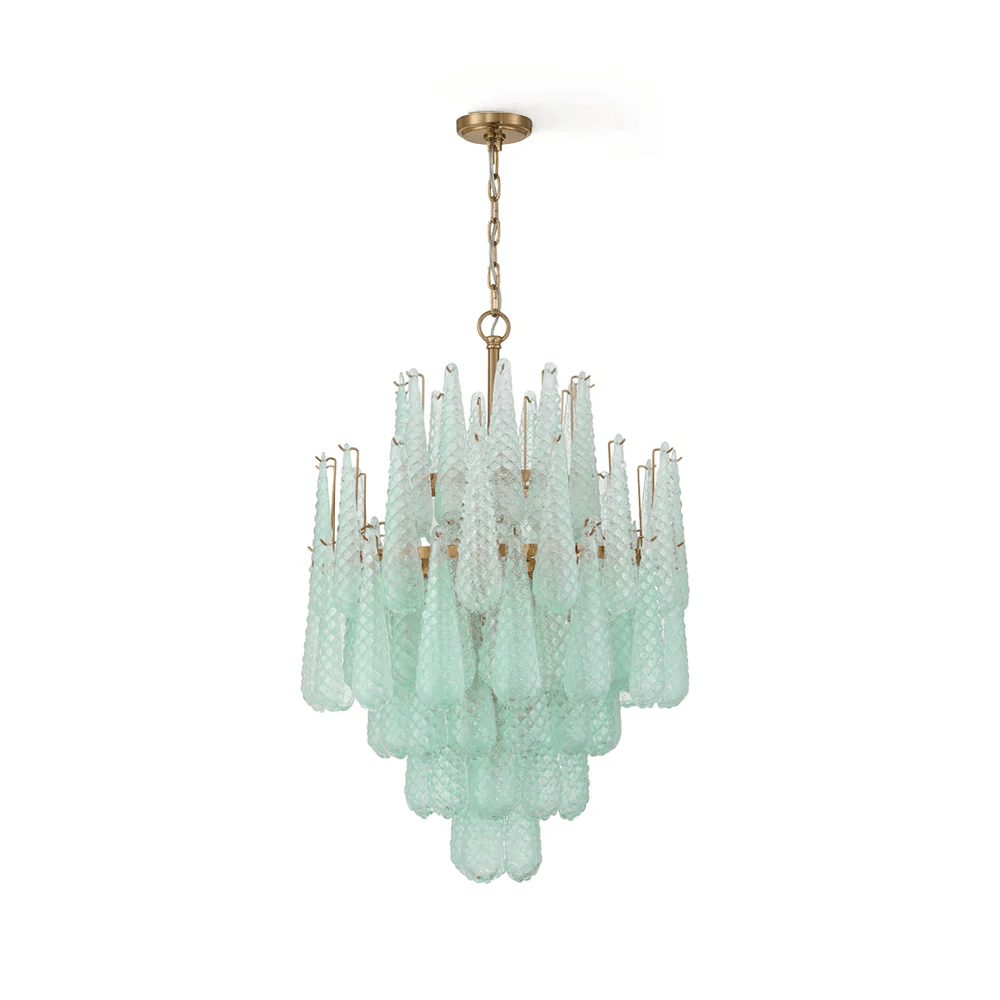 Aurora Chandelier Drop Textured Glass Elegant - Letslighting