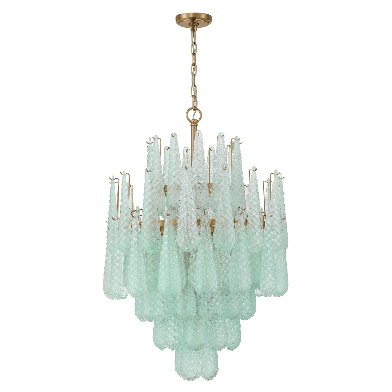 Aurora Chandelier Drop Textured Glass Elegant - Letslighting