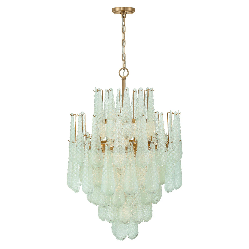 Aurora Chandelier Drop Textured Glass Elegant - Letslighting