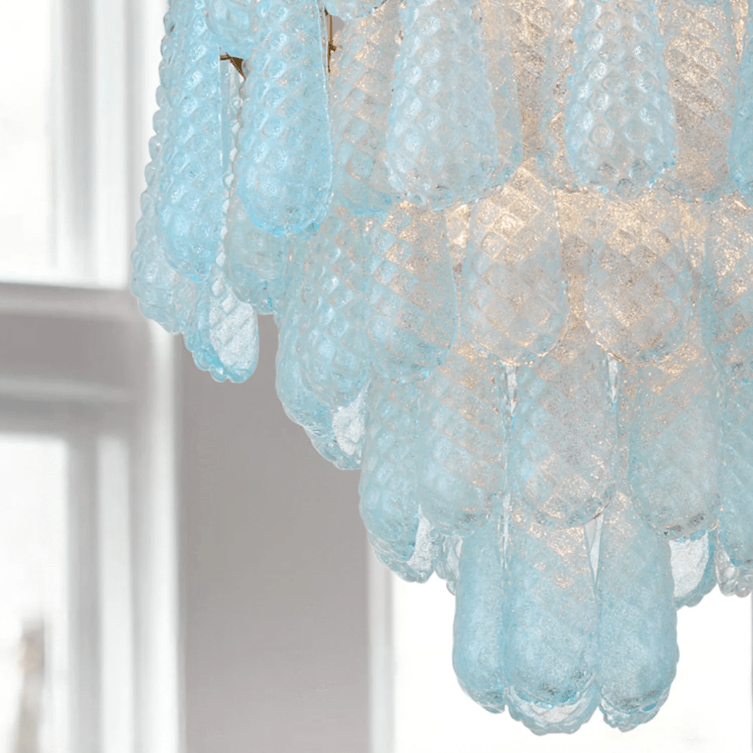 Aurora Chandelier Drop Textured Glass Elegant - Letslighting