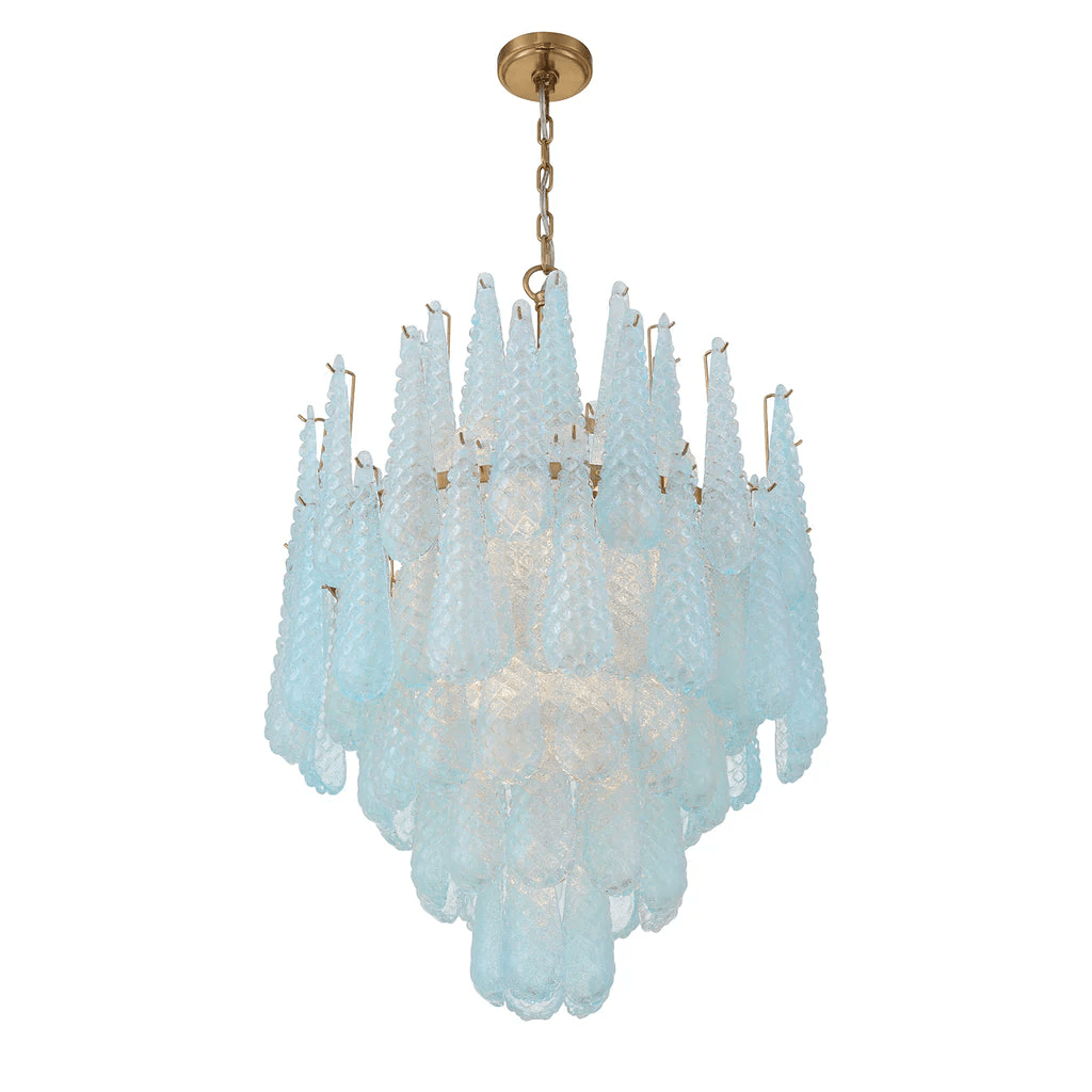 Aurora Chandelier Drop Textured Glass Elegant - Letslighting