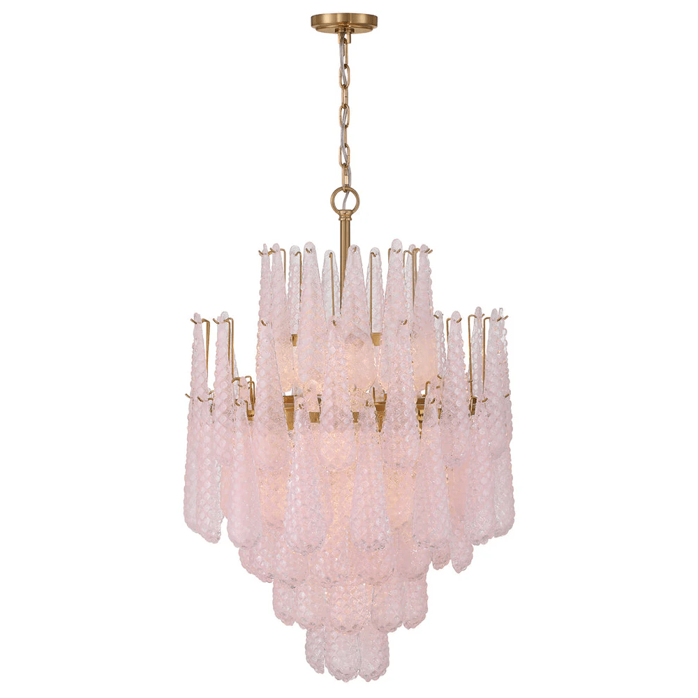 Aurora Chandelier Drop Textured Glass Elegant - Letslighting